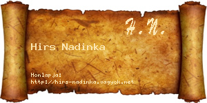 Hirs Nadinka névjegykártya